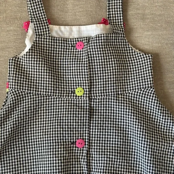 Bonnie Jean Gingham Flamingo Dress Toddler 3T Embroidered Palm Trees & Bows - Picture 6 of 10